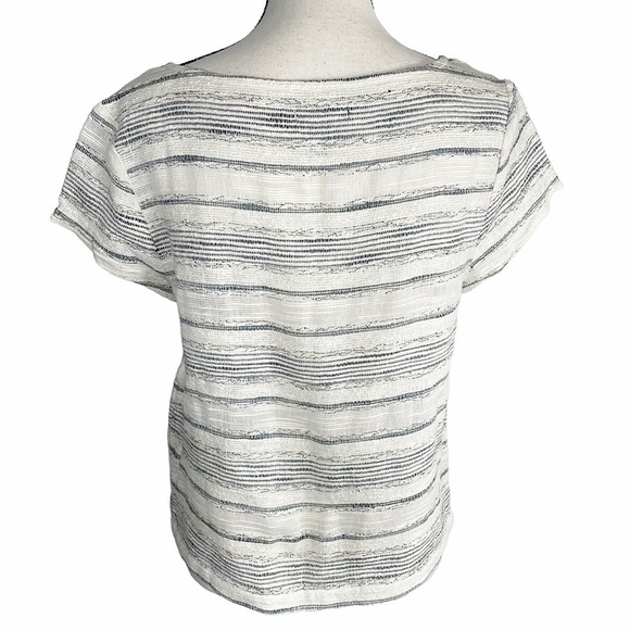 GAP Jacquard Embroidery Short Sleeve Top White Gray - Picture 4 of 8